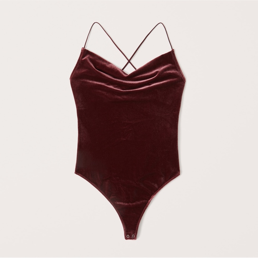 NWT Abercrombie & Fitch velvet cowlneck bodysuit